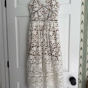 Self-Portrait Cream and White Lace Dress